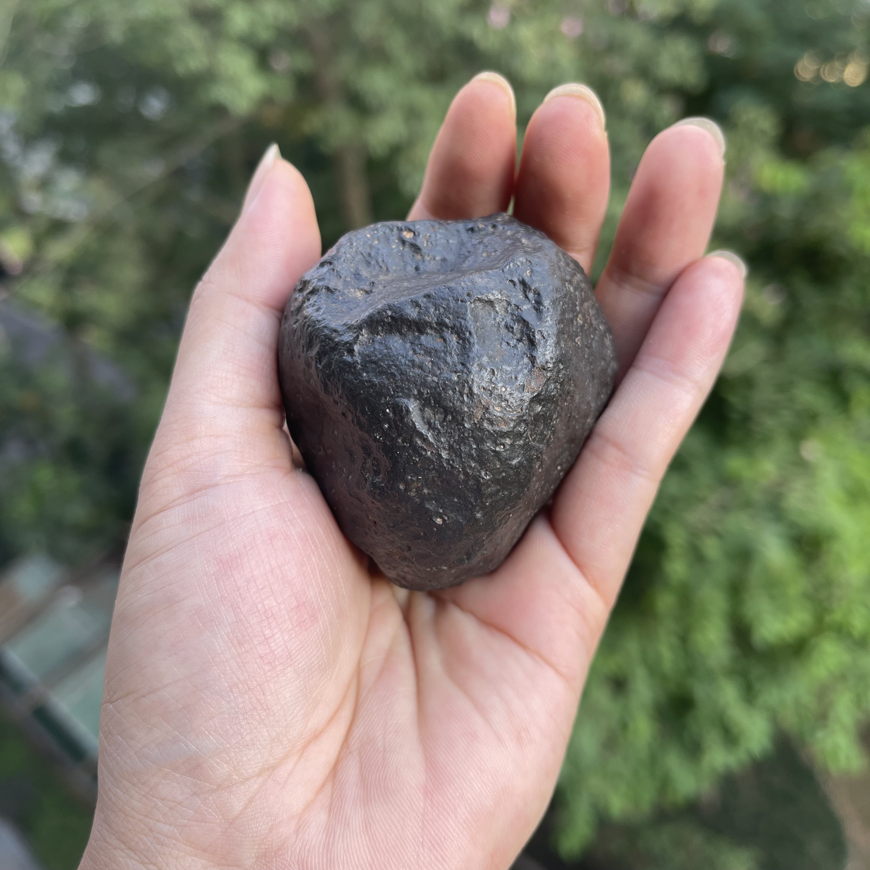 阿尔及利亚冲击熔融石陨石手把件